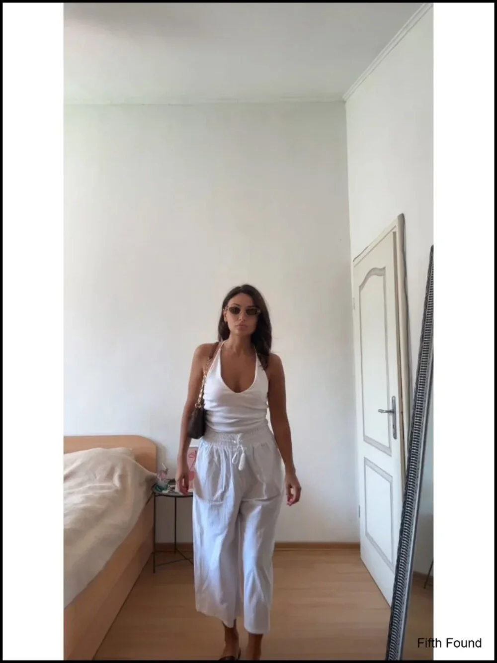 Linen Blend Capri Pants Wide Leg Drawstring Elastic Waist Casual Cropped